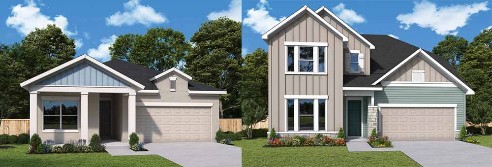 Renderings of The Sanborn and Edie model homes