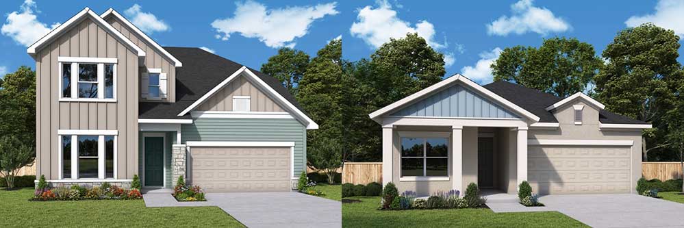 Renderings of The Sanborn and Edie model homes