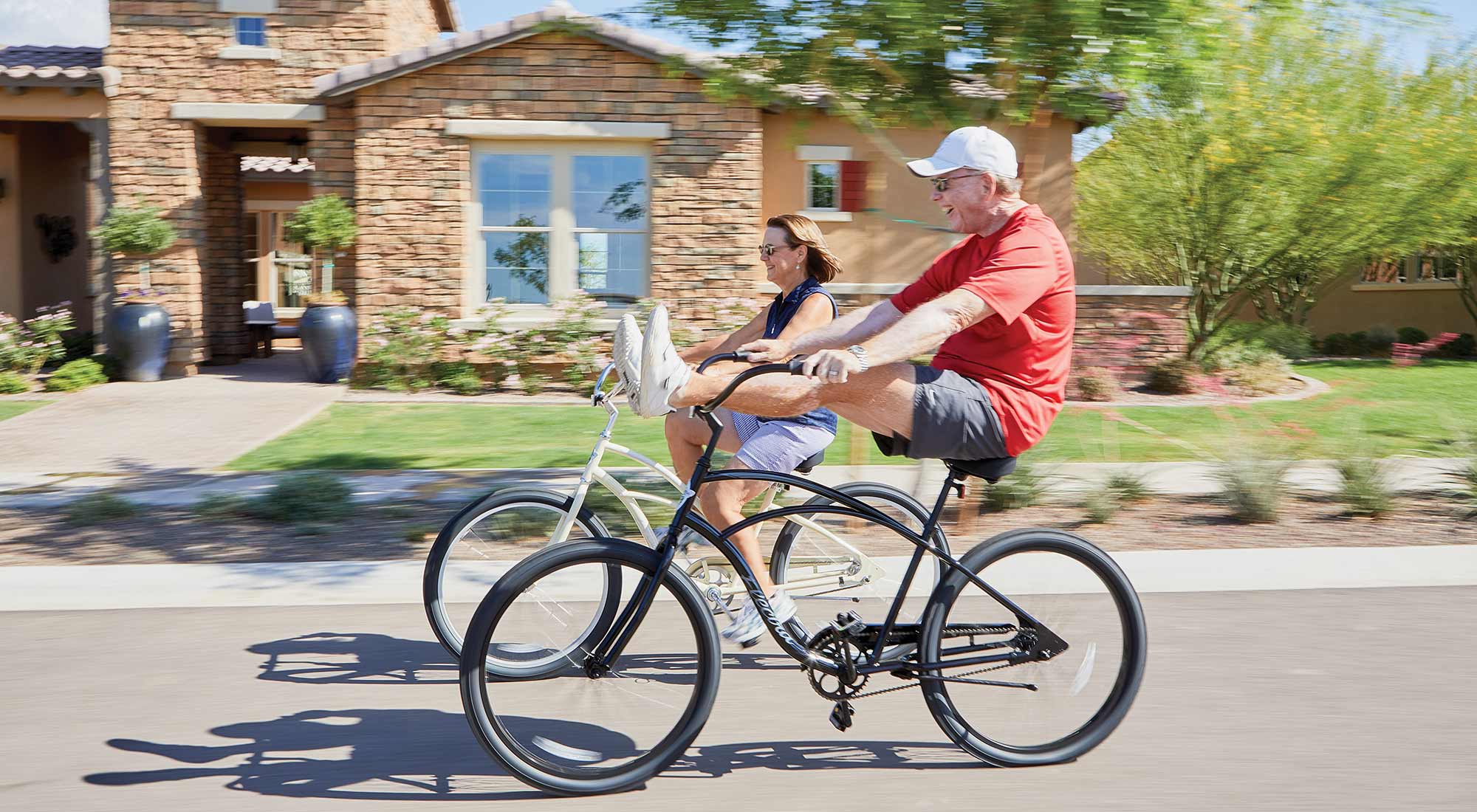 Active Adults riding bikes